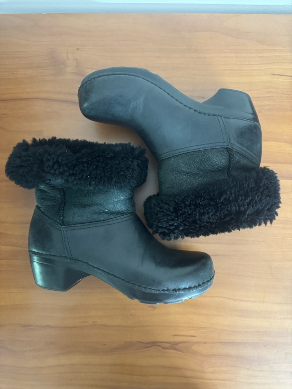 Dansko Stormy Oiled Leather Fur Lined Convertible Ankle Boots Winter Black 38 - Picture 2 of 8